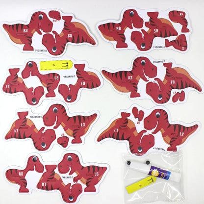 3D Paper Puzzle Animal Model Toy Boxed Dinosaur Giraffe Hippo Shark Spelling Funny Puzzle Fine Movement Training Educational Toy