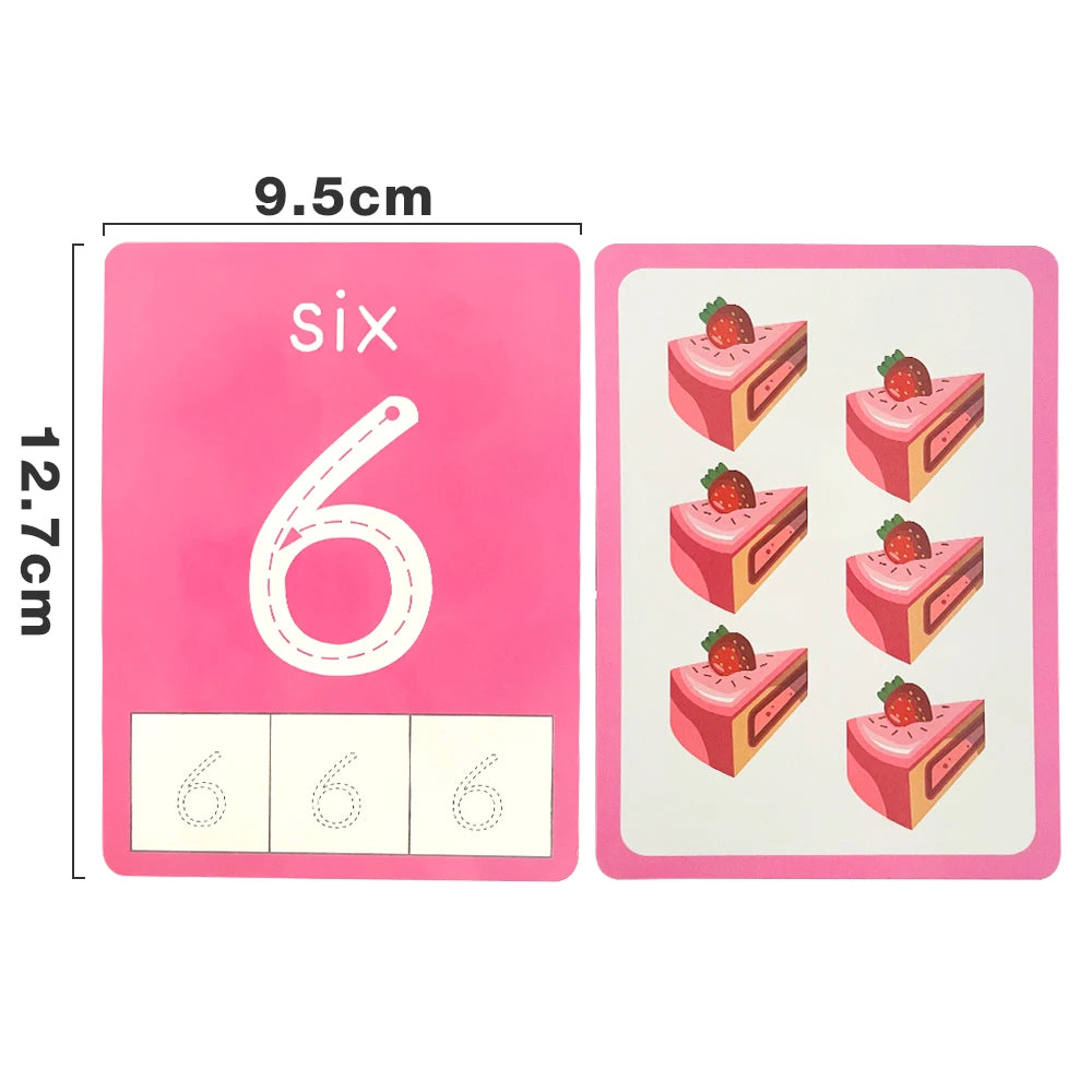 36 Cards Children Reading and Writing Number Cognition Flashcard Maths Learning Cards Baby Montessori Kids Early Educational Toy