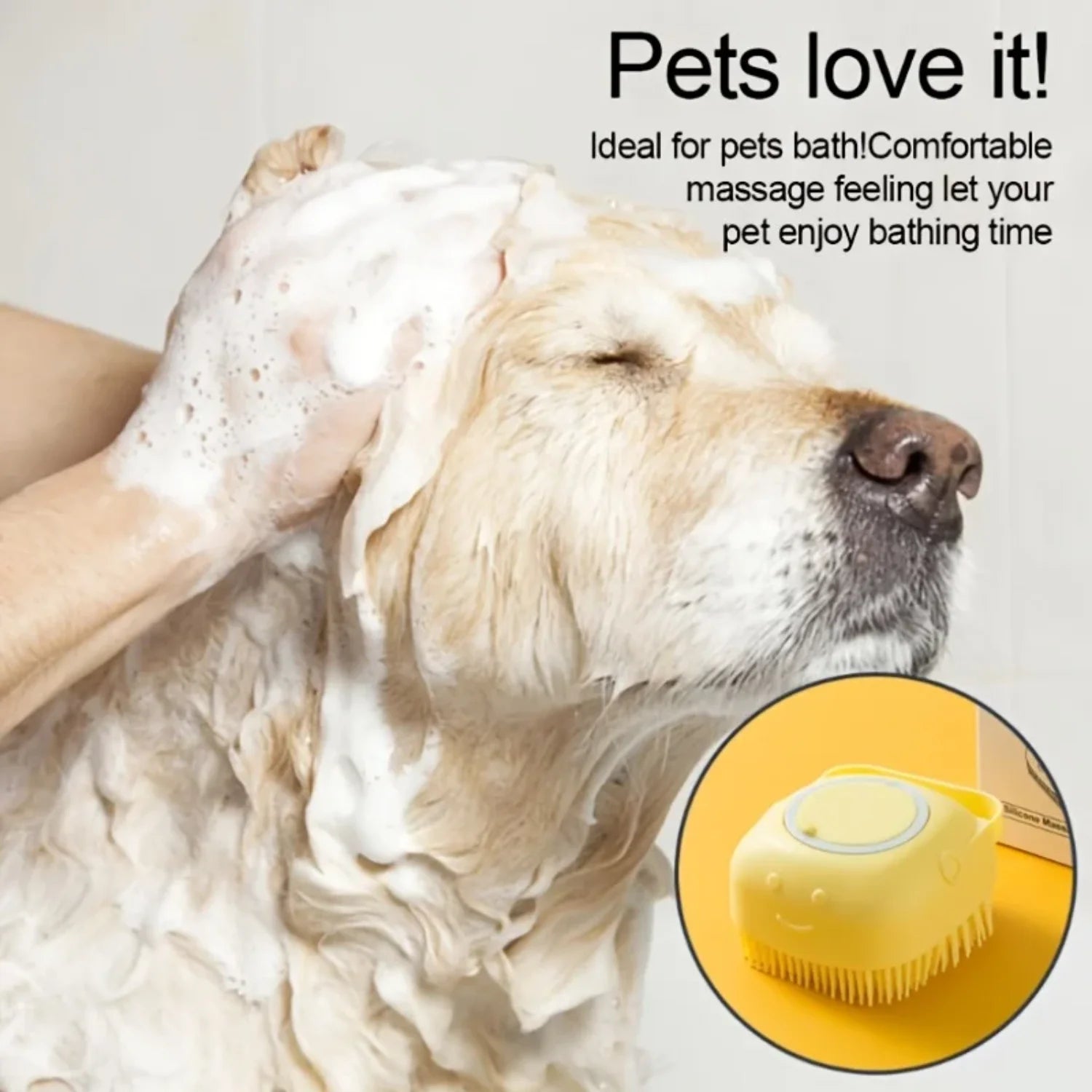 Pet Bathroom Washing Massage Dispenser Grooming Shower Brush Soft Silicone Dog Brush Shampoo Massager Bath Brush Pet Supplies