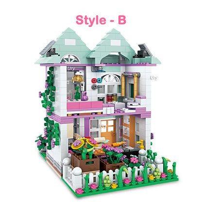 Friends City House Summer Holiday Villa Castle Building Blocks Sets Figures Swimming Pool DIY Toys for Kids Girls Christmas Gift