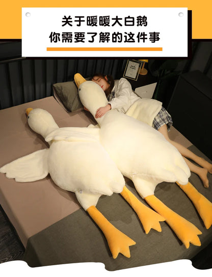 50-190cm Huge Cute Goose Plush Toys Big Duck Doll Soft Stuffed Animal Sleeping Pillow Cushion Christmas Gifts for Kids and Girls