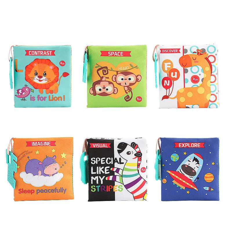 Baby Cloth Book Toys Animals Soft Learning Educational Toys For Babies Development montessori Sensory Books Baby Toys 0 12 Month