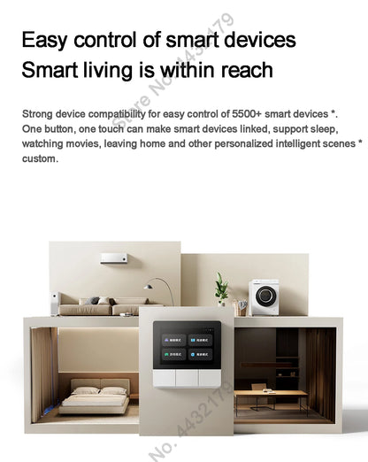 Xiaomi Smart Home Panel 3.23&quot; Touch Screen Switch Central Control Screen Built in Bluetooth Mesh Gateway Works with Mihome App