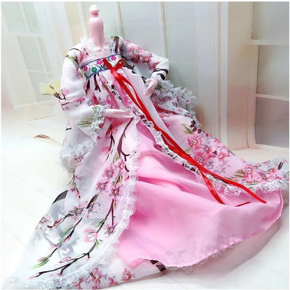 1/3 BJD Dolls Hanfu Clothes Chinese Traditional Costume for 60cm Princess Doll Long Skirt Fairy Dress Accessories Toys Gift Toys