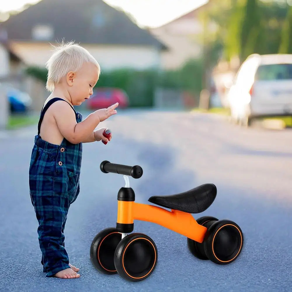 Baby Balance Bike 4 Wheels Toddler Bike Toy 1st Birthday Gifts for 10-36 Months Babies Indoor Outdoor Riding Toys