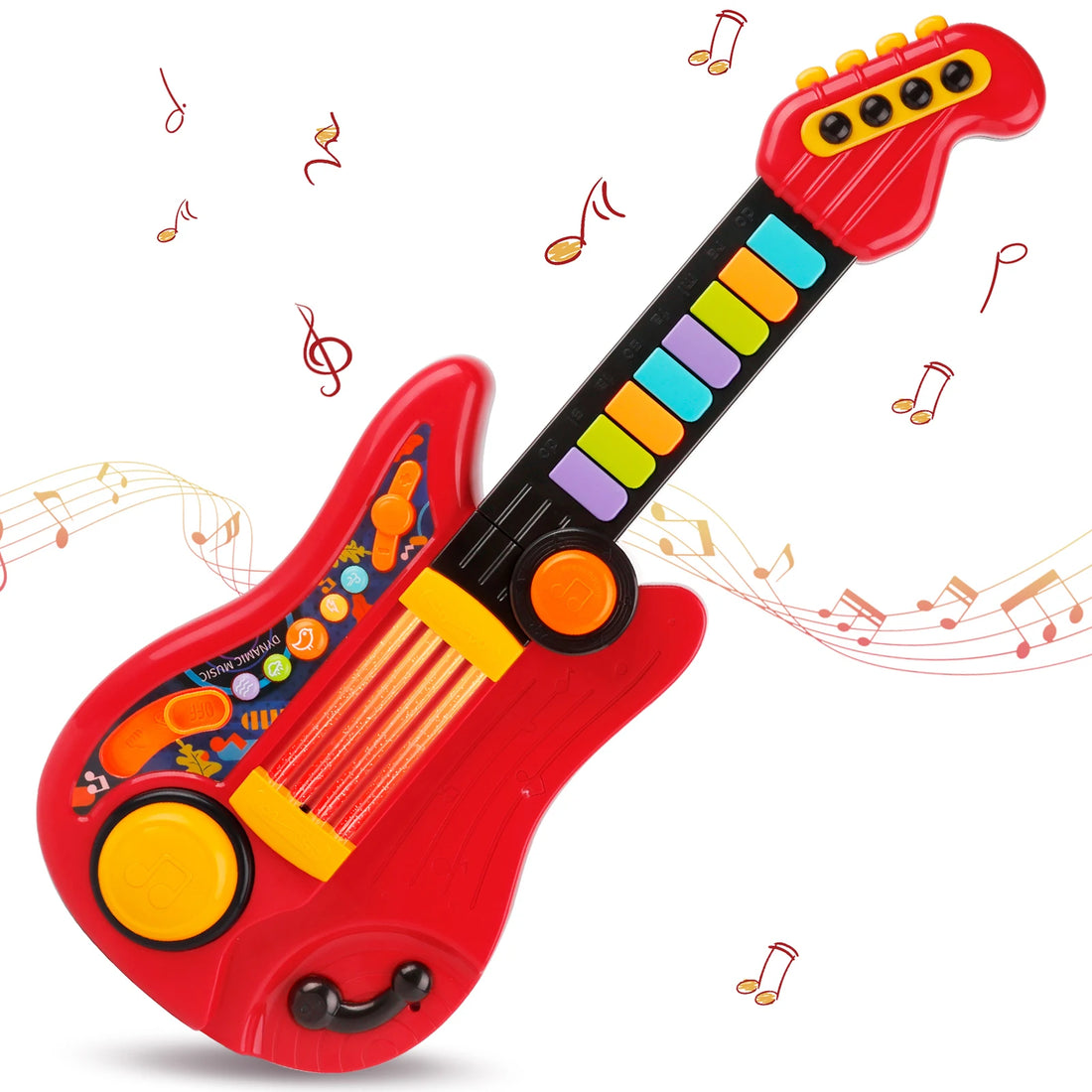 2 In 1 Electric Kids Guitar Toy Foldable Toy Guitar Piano Beginners Musical Instruments Early Education Best Gift for Boys Girls