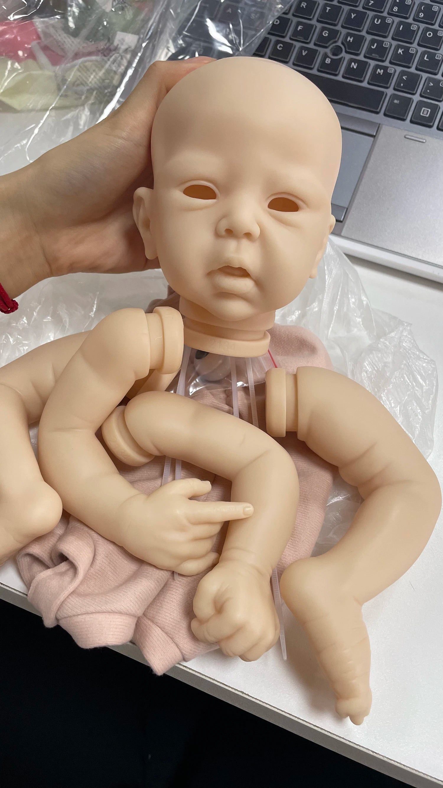 18Inch Reborn Mindy Awake Kit Open Eyes Reborn Baby Doll Kit Unpainted Reborn Kit Blank Parts Lifelike Kit Drop Shipping