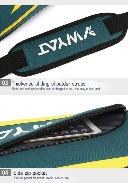 YWYAT Sports Bag Badminton Bag Single Shoulder 3 Rackets Backpack Tennis Badminton Racket Bag Thickened Nylon Beach Tennis Bag