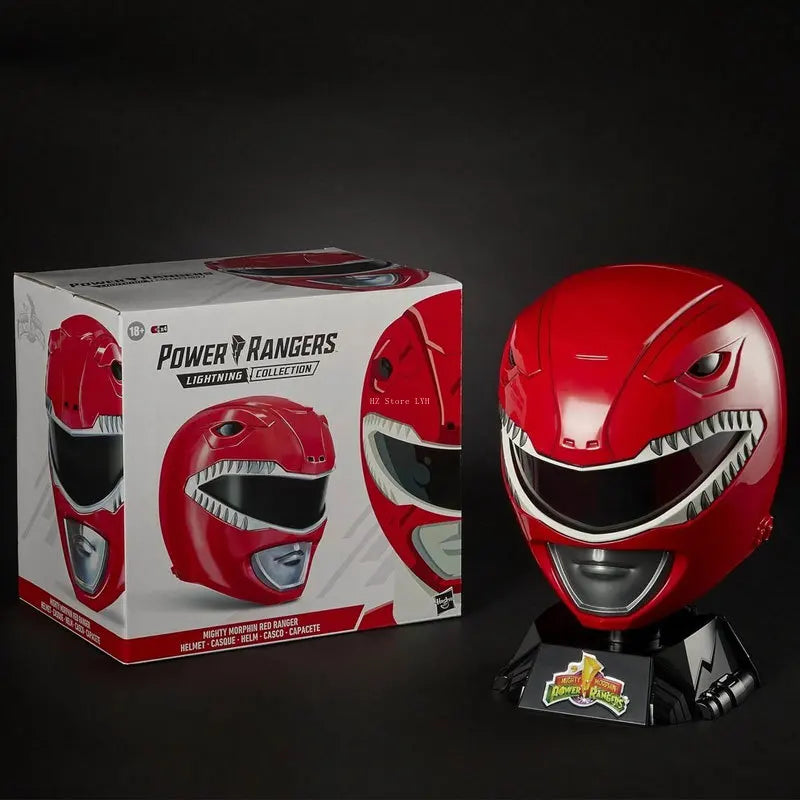 Hasbro Power Rangers PRG LC MMPR RED Ranger Helmet with Display Stand Cosplay Toy for Birthday Gift E8163