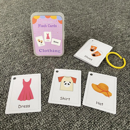 English Words Learning Flashcards for Kids 3-6 Years Reading Enlightenment Cards Educational Toys Montessori Teaching Aids