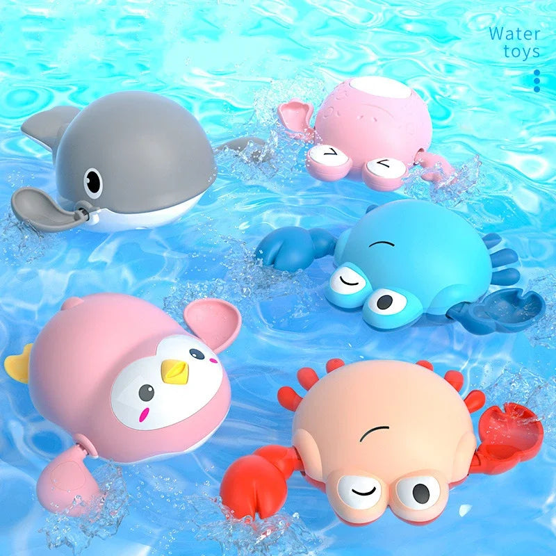 Summer Bath Toys Kids Swimming Clockwork Dolls Play Water Baby Bathing Cute Funny Children Bathroom Shower Bathtub Animals Toy