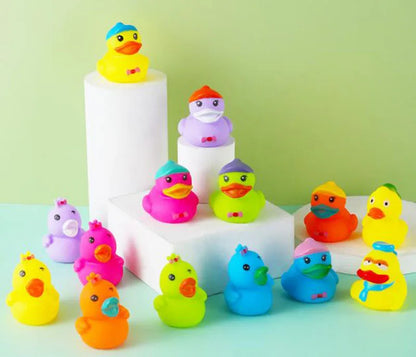 5-30Pcs/Lot Rubber Ducks Baby Bath Toys Kids Shower Bath Toy Float Squeaky Sound Duck Water Play Game Gift For Children