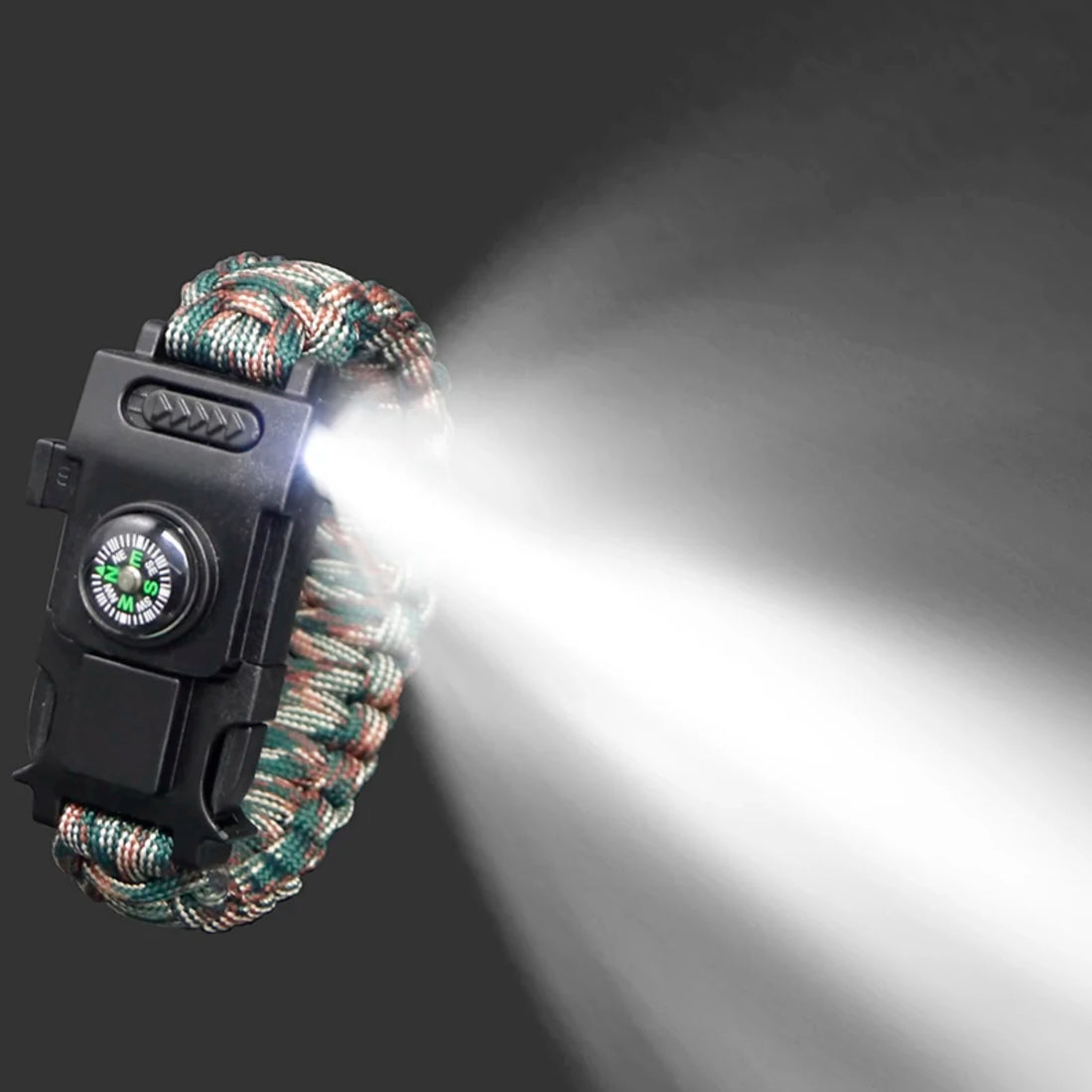 Top-Quality 4mm Paracord 550 Bracelet with Emergency Lights - Essential Outdoor Survival Gear