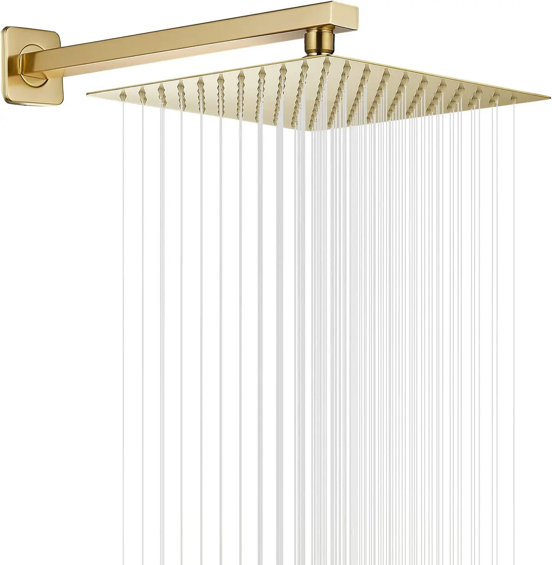 BAKALA  8/10/12Inch Water Powered Rain Shower Head Bathroom Square Brush gold Shower head. stainless steel shower head