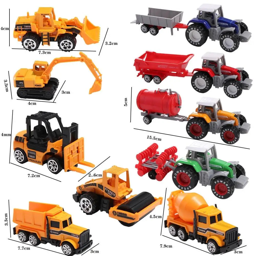 Children Kids Alloy Construction Excavator Tractor Dump Truck Farmer Vehicle Engineering Car Model Model Car Toys Tractor Toy