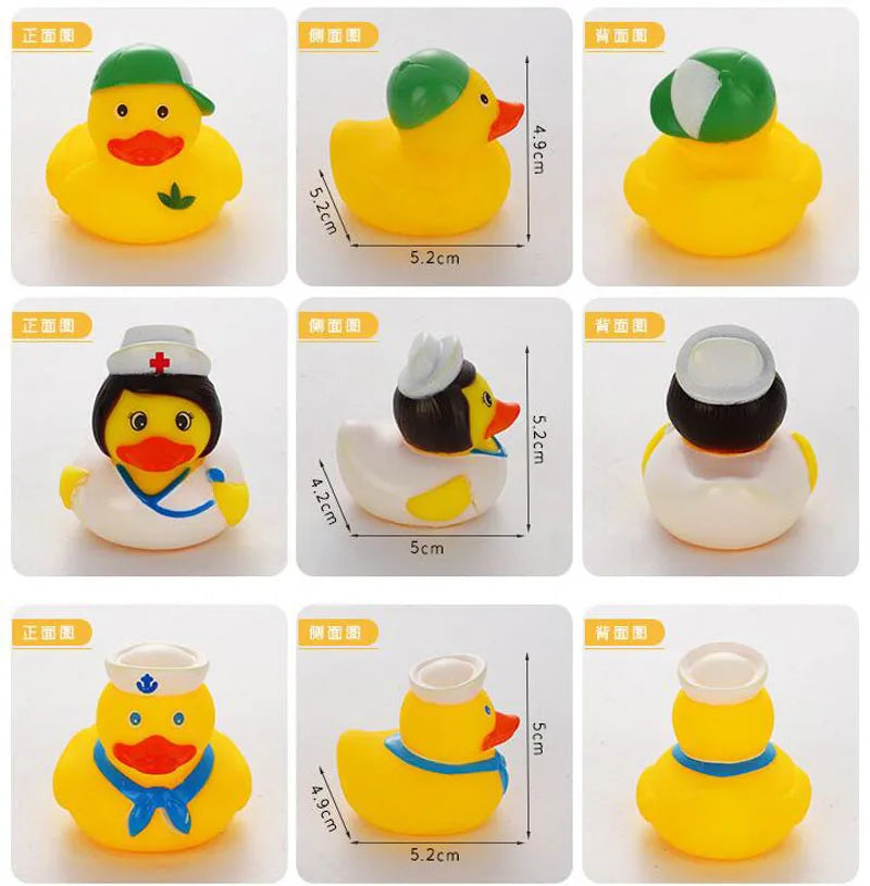 5-30Pcs/Lot Rubber Ducks Baby Bath Toys Kids Shower Bath Toy Float Squeaky Sound Duck Water Play Game Gift For Children