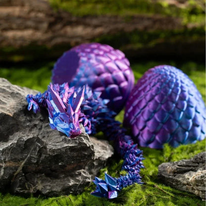 30cm 3D Printed Dragon in 13cm Egg Crystal Dragon with Dragon Egg Fun Home Office Decor Chinese Dragon Figurine for Kids Ages 6+