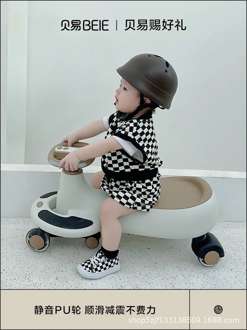 Twist car, children, boy, baby, girl, toy, mute, universal wheel, anti-rollover, girl&