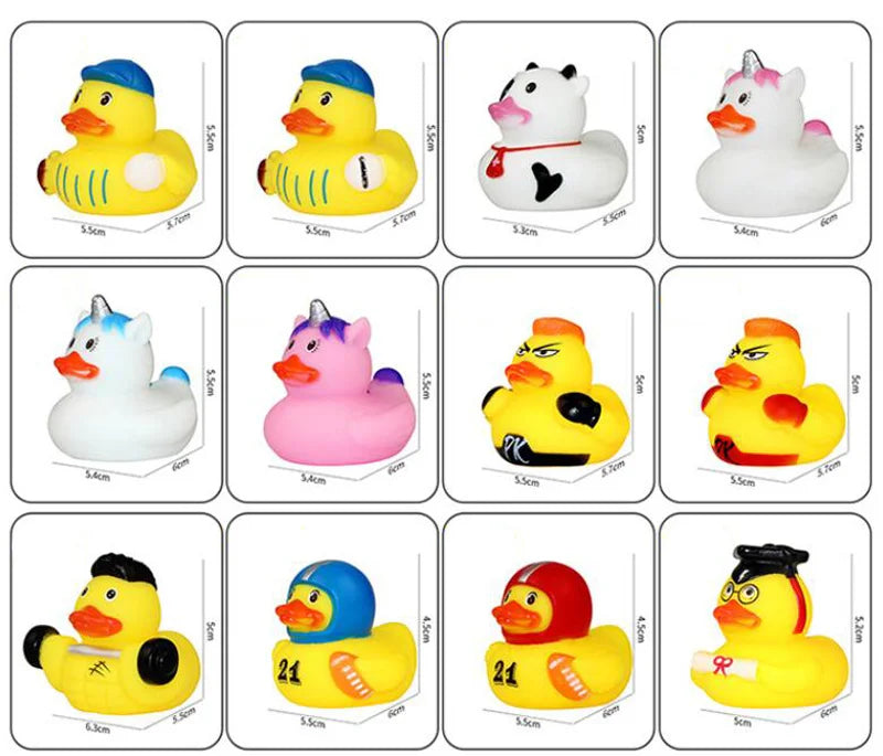 1pcs Creative Sports Duck toy Baby Bath Toys Rubber Ducks for Summer Beach Pool Activity Floating Ducks Bathtub Toy for Toddlers