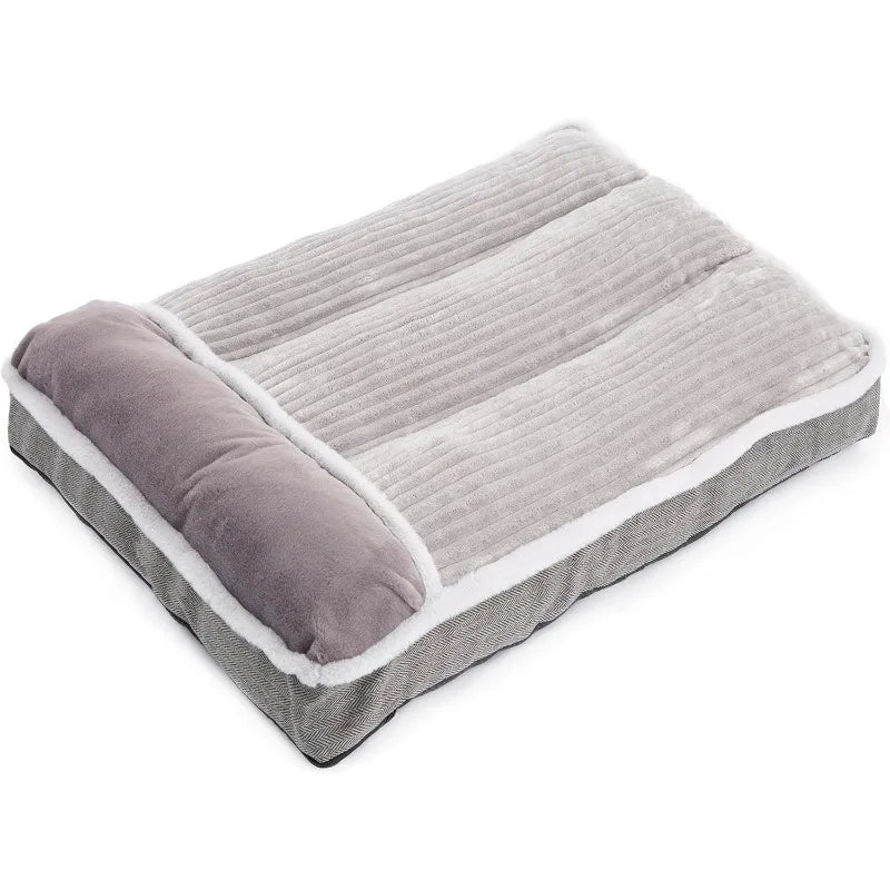 Large Dog Bed with Pillow for Crate Kennel, Sofa Dog Bed, Super Soft pet Bed for Medium, Jumbo, Furniture