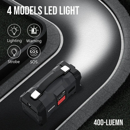 ZUKAKA 26800mAh Jump Starter with Air Compressor 4000A Booster Tyre Inflator Portable Car Battery Power Bank Charger Air Pump