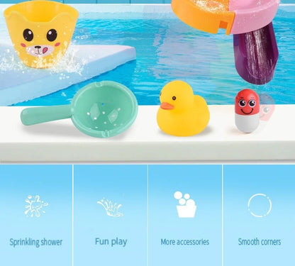 Baby Bath Toys Wall Suction Cup Marble Race Run Track Bathroom Bathtub Water Game Play Bathing Shower Toys For Children