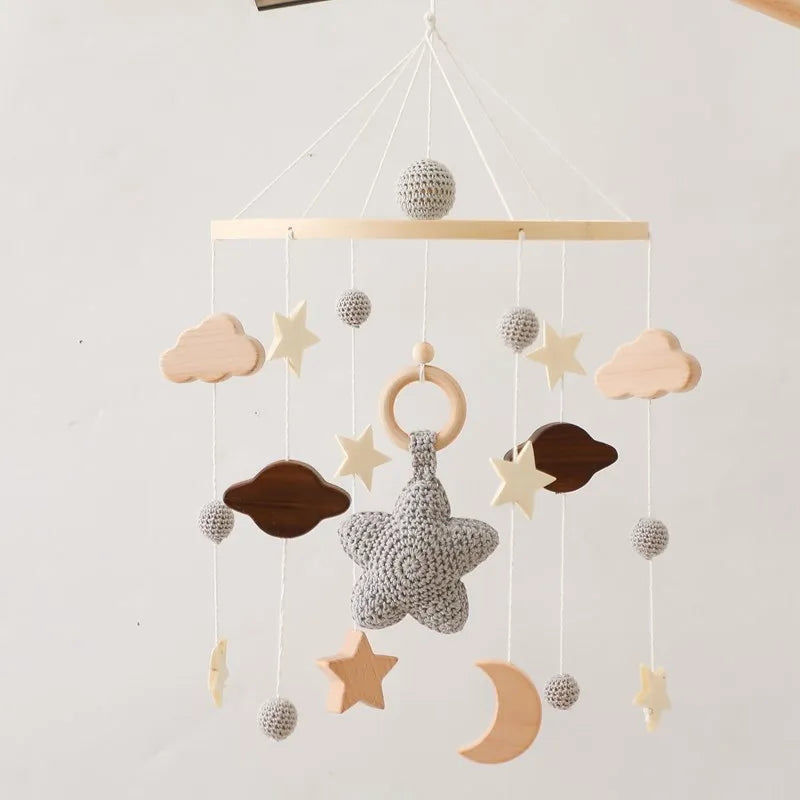 Baby Rattle Toy 0-12 Months Wooden Mobile On The Bed Newborn Music Box Bed Bell Hanging Toys Holder Bracket Infant Crib Boy Toys