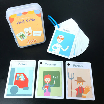 English Words Learning Flashcards for Kids 3-6 Years Reading Enlightenment Cards Educational Toys Montessori Teaching Aids