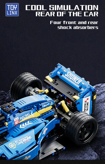 ToylinX F1 RC Race Cars Building Sets MOC Remote Control Building Blocks Car Cool Collectible Model Car Kits Toys Christmas Gift