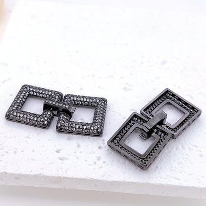 1 Pcs Wholesale Micro-set Square Necklace Bracelet Clasp Jewelry Accessories Full Zirconium Connecting Clasp DlY Accessories