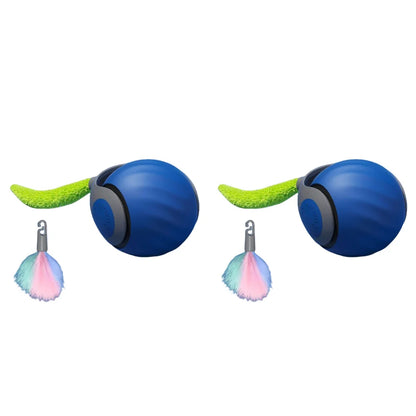 1-3Pcs Automatic Moving Cat Toy Ball Smart Cat Toys 2-Speed Adjustment Speedy Tail Cat Toy with Replacement Tail Cat Supplies