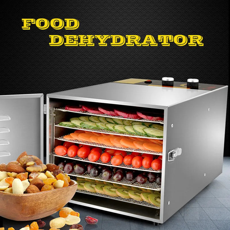 Electric 6 Layers Stainless Steel Food Dehydrator Green Leaf Vegetable Dehydrating Dryer Machine Tea Pet Food Drying Machine