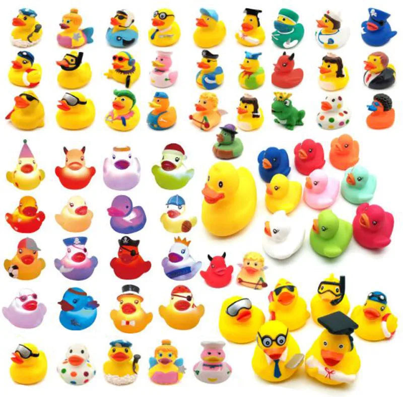 5-30Pcs/Lot Rubber Ducks Baby Bath Toys Kids Shower Bath Toy Float Squeaky Sound Duck Water Play Game Gift For Children