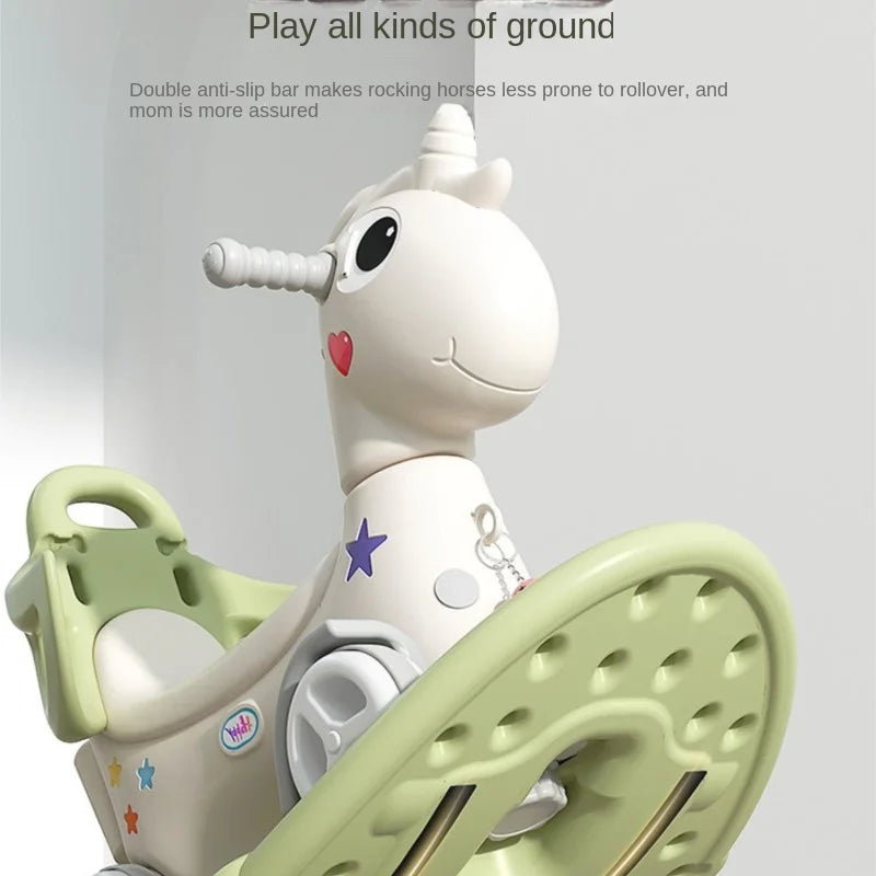 DokiToy Rocking Horse Trojan Horse Children Rocking Horse Baby Roller Coaster Two-in-one Multi-function Toy Birthday Gift 2023