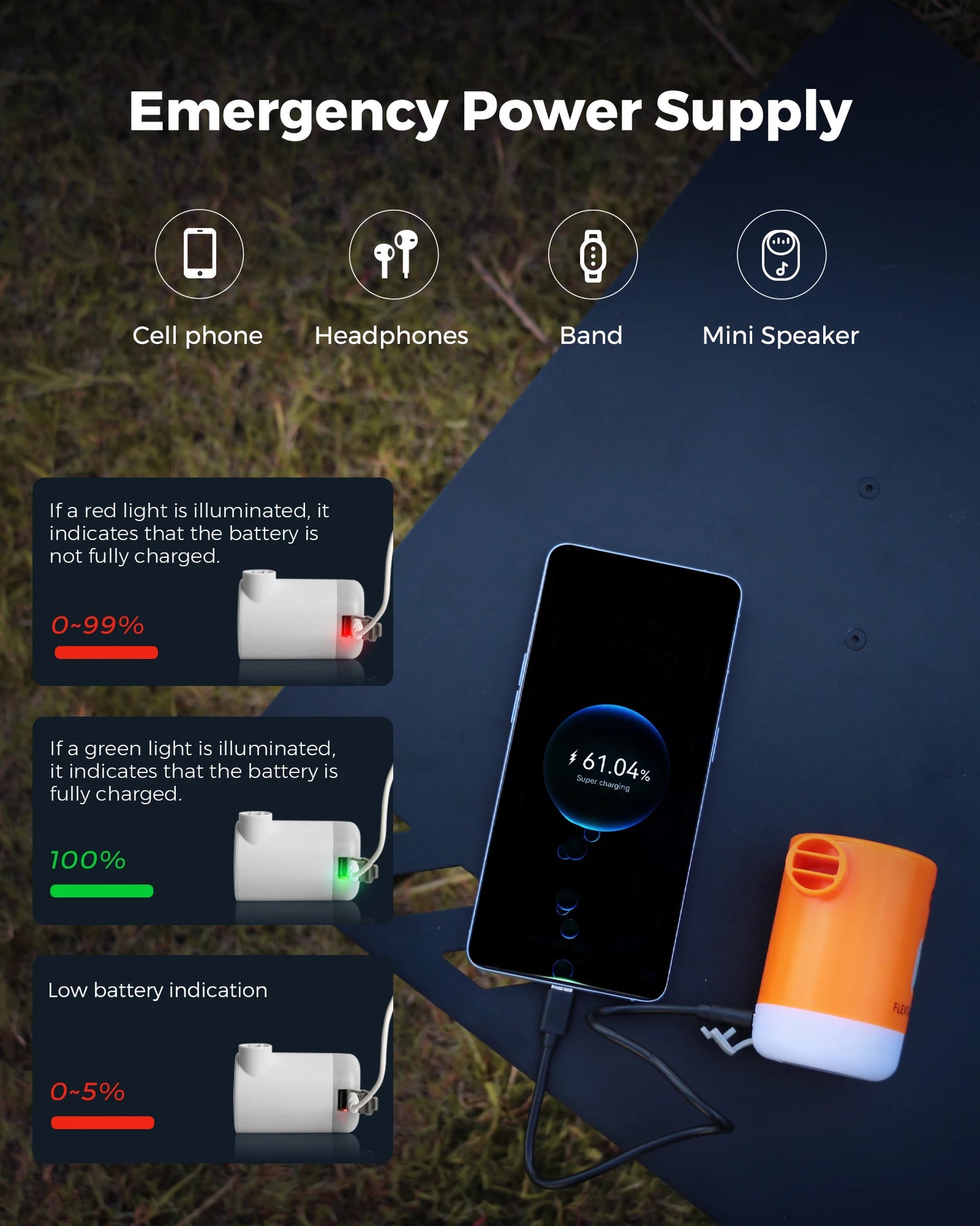 FLEXTAILGEAR MAX PUMP 2 PRO - Portable Air Pump Electric Inflator with Camping Light and Emergency Power Supply for Outdoors