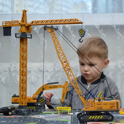 ﻿9 Styles Alloy Engineering Diecast Truck Tractor Loader Crane Excavator Toys Construction Model Vehicle Toy Car for Boys Gifts