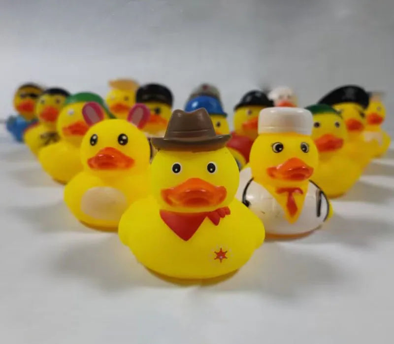 5-30Pcs/Lot Rubber Ducks Baby Bath Toys Kids Shower Bath Toy Float Squeaky Sound Duck Water Play Game Gift For Children