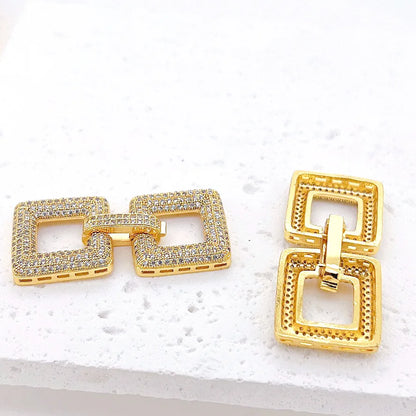 1 Pcs Wholesale Micro-set Square Necklace Bracelet Clasp Jewelry Accessories Full Zirconium Connecting Clasp DlY Accessories