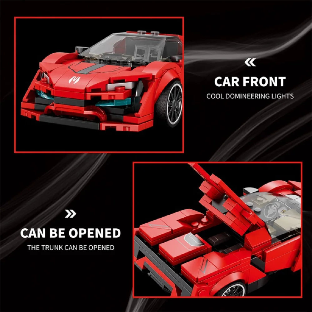 W Motors Lykan Red Sports Car Building Block, 301PCS City Vehicle Classic Racing Car Model Bricks Toys, Creative Collention Gift