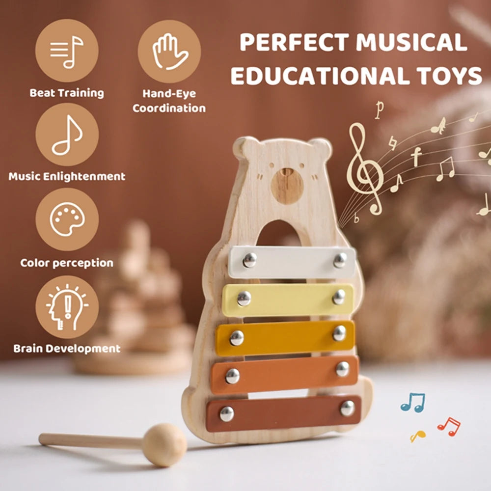 Baby Wooden Musical Instruments Toys For Preschool Kids Montessori Toys Child Game Interactive Musical Toys Educational Toys