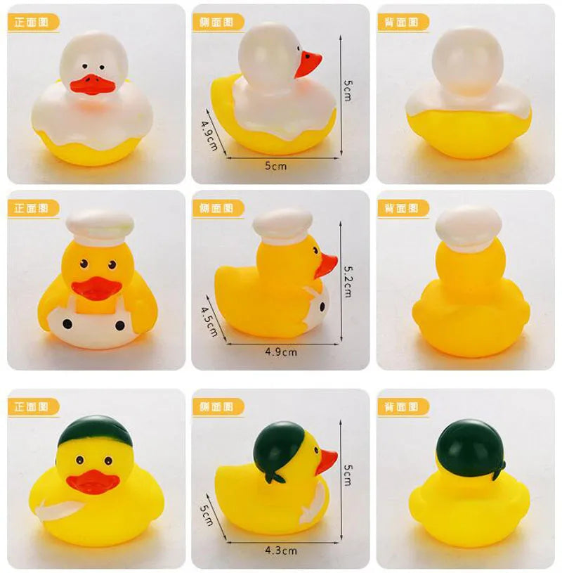 5-30Pcs/Lot Rubber Ducks Baby Bath Toys Kids Shower Bath Toy Float Squeaky Sound Duck Water Play Game Gift For Children