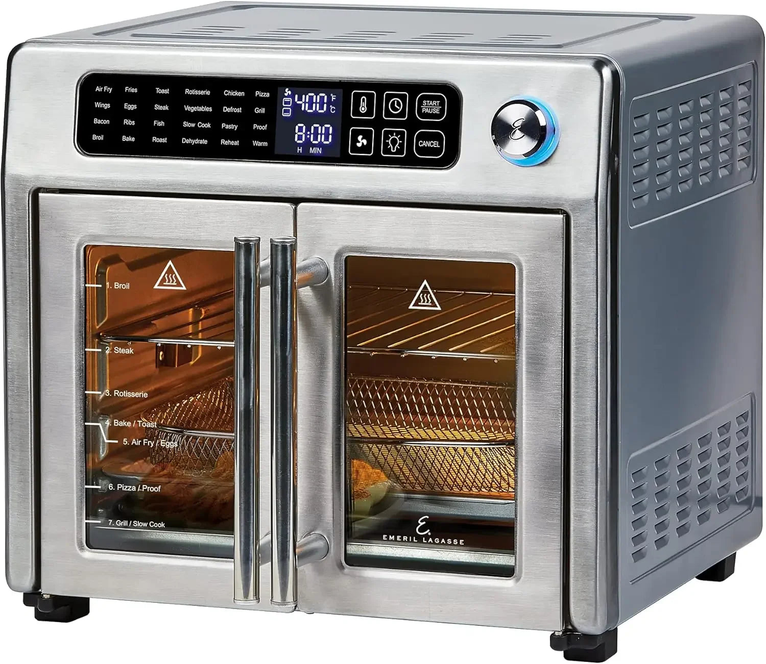 Extra Large Air Fryer, Convection Toaster Oven with French Doors, Stainless Steel