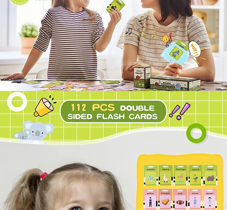 English Flash Card Russian Spanish French Sight Words Games ABC learning Language Kids Education Toys Montessori Reading Book