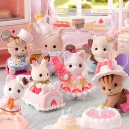 Japan Sylvanian Kawaii Camping Dress Up Baby Doll Anime Cute Figrues Room Ornaments Families Christmas Flocking Toys Gifts