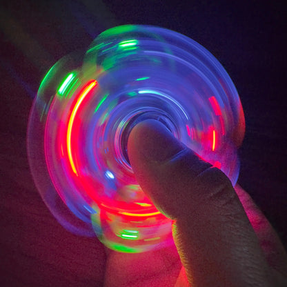 Transparent Gyro Fingertip With Light Luminous Colorful Luminous Finger Pressure Reduction Toy