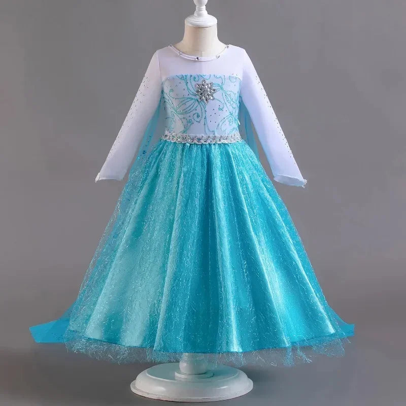 Elsa Dress for Girls 3-10 Yrs Birthday Role Elsa Princess Dress For Kids Halloween Carnival Easter Party Cosplay Girls Costume