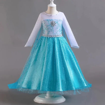 Elsa Dress for Girls 3-10 Yrs Birthday Role Elsa Princess Dress For Kids Halloween Carnival Easter Party Cosplay Girls Costume