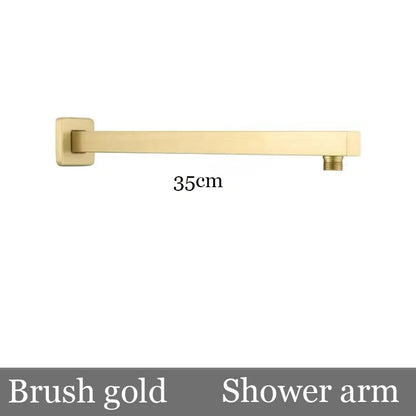 BAKALA  8/10/12Inch Water Powered Rain Shower Head Bathroom Square Brush gold Shower head. stainless steel shower head