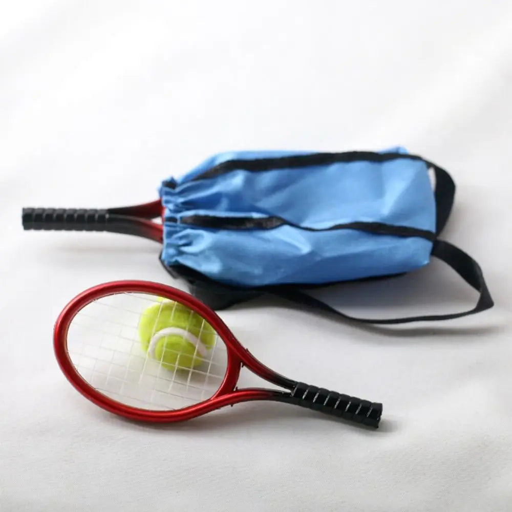 Mini Doll Tennis Racket Kits Simulation Tennis Diy Dollhouse Dollhouse Accessories Tennis 1/6/1/12 Creative