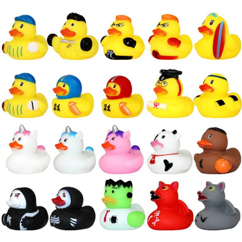 1pcs Creative Sports Duck toy Baby Bath Toys Rubber Ducks for Summer Beach Pool Activity Floating Ducks Bathtub Toy for Toddlers